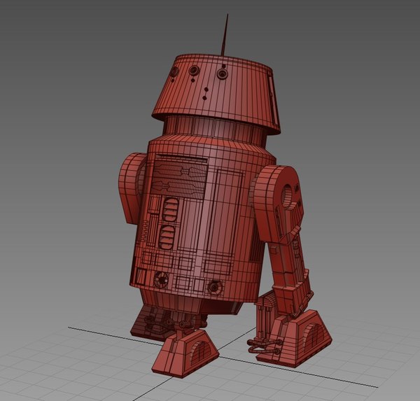 3d r5-d4 droid model