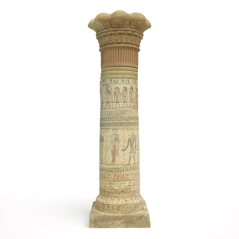  3d  model  ancient egyptian pillar 