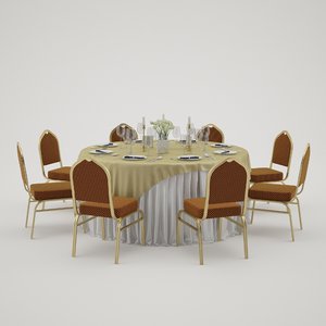 banquet table 3d 3ds