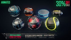 3d model sport balls concept