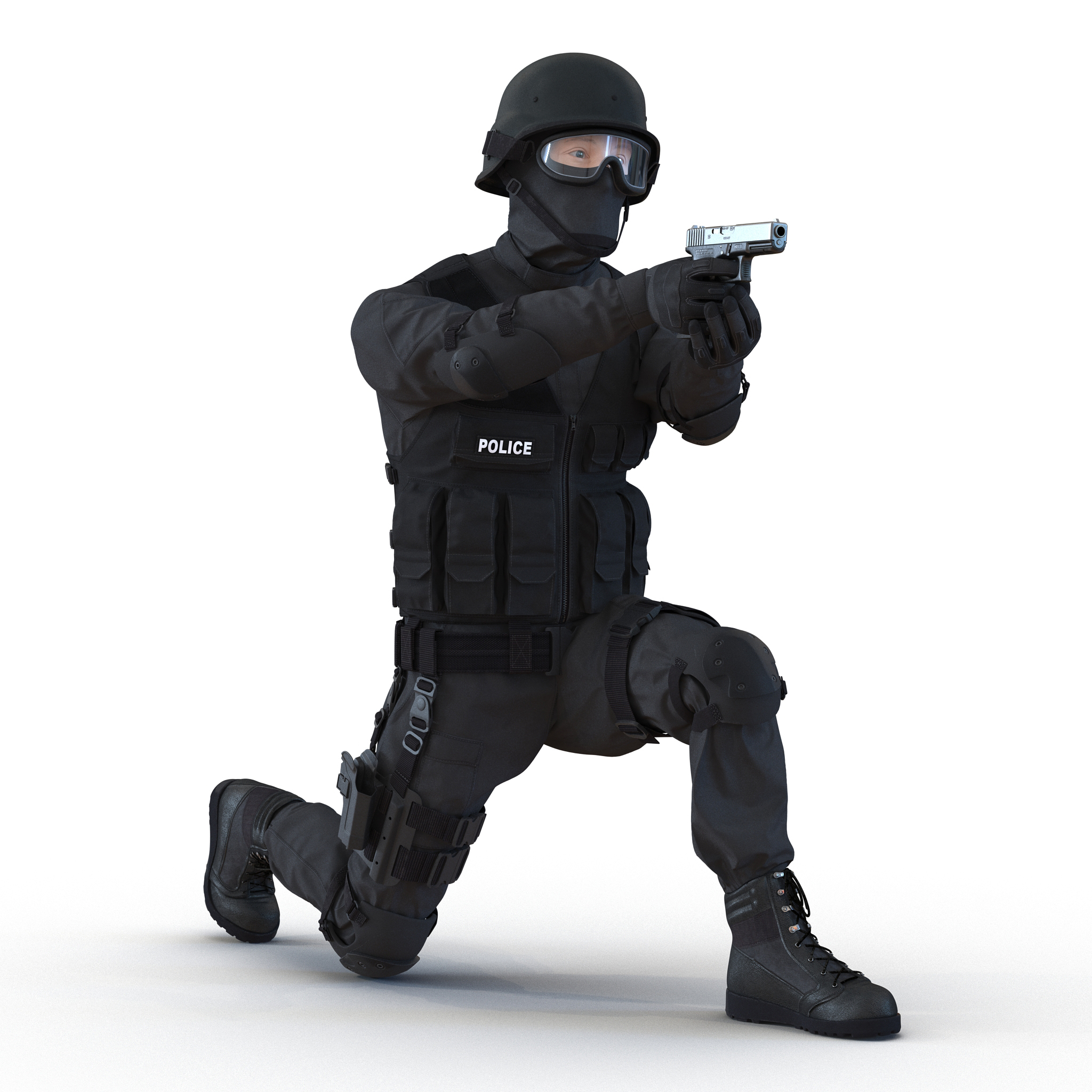 3d model swat man rigged