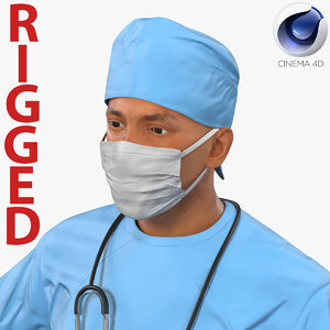 male surgeon mediterranean rigged 3d c4d