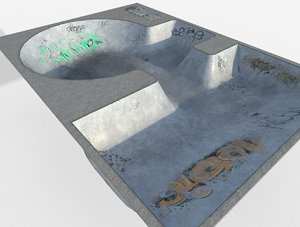 3d model skate park pool