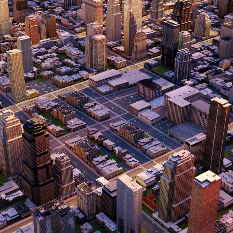 3d cityscape city streets model