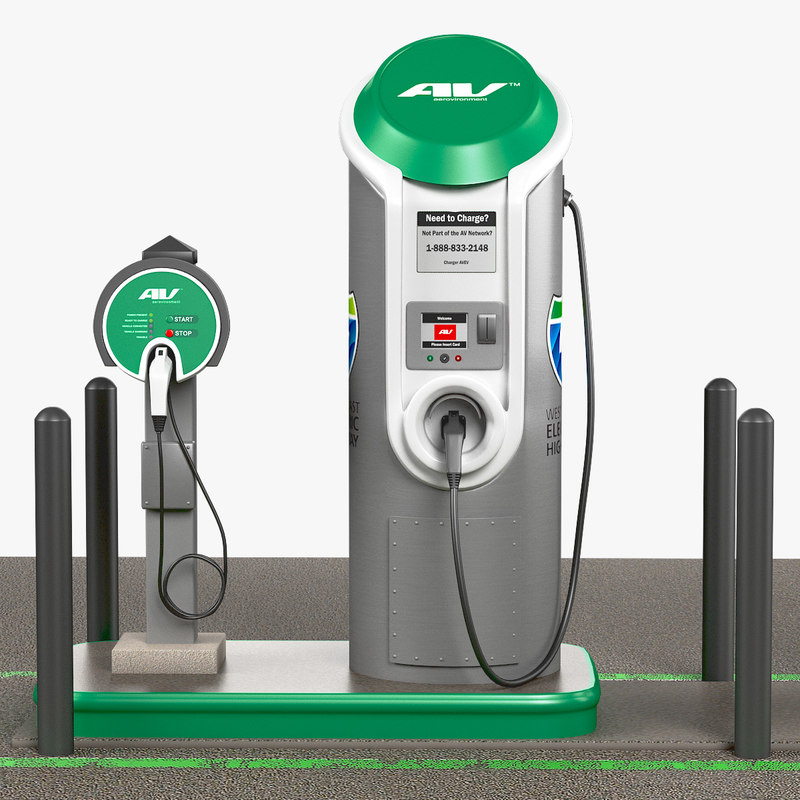 3d model electric car charging station