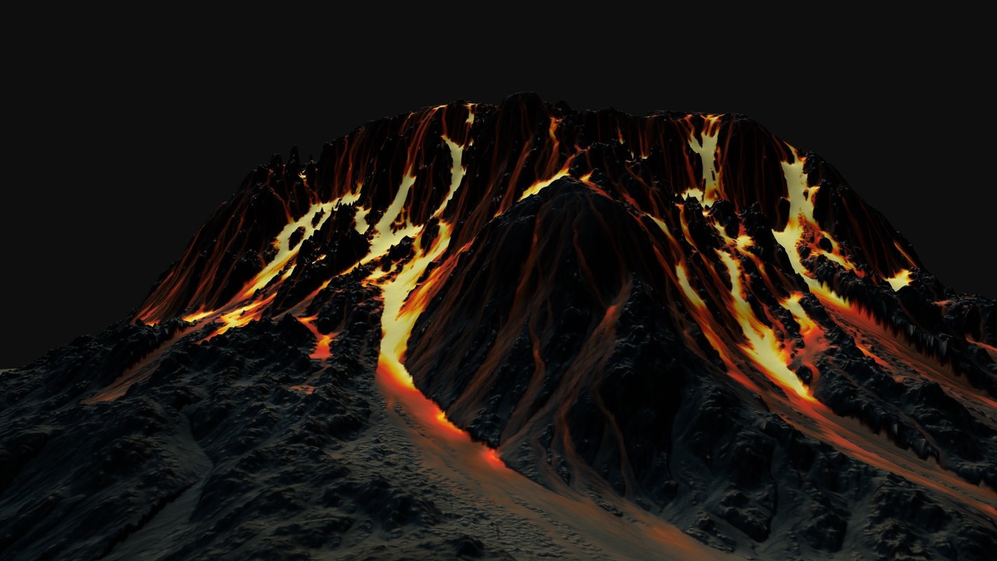 3d volcano