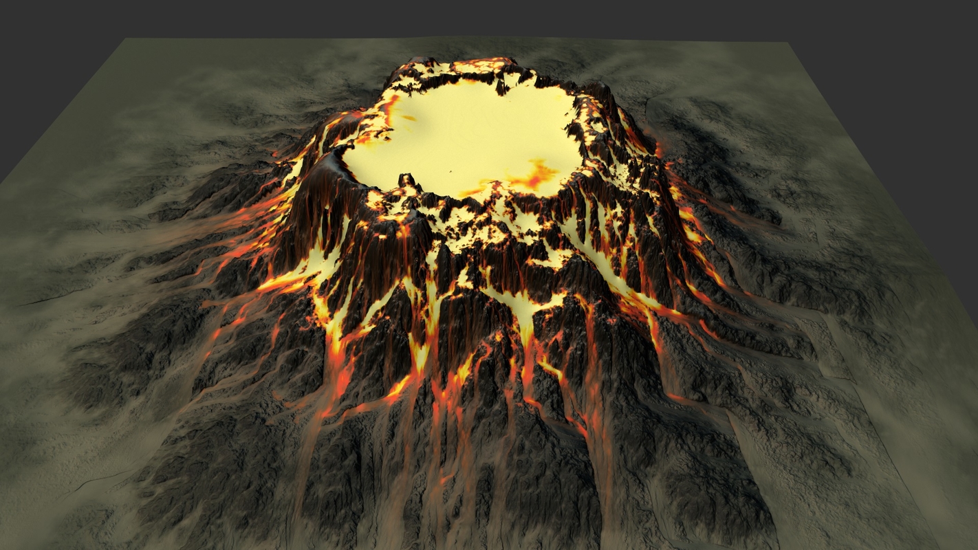 3d volcano