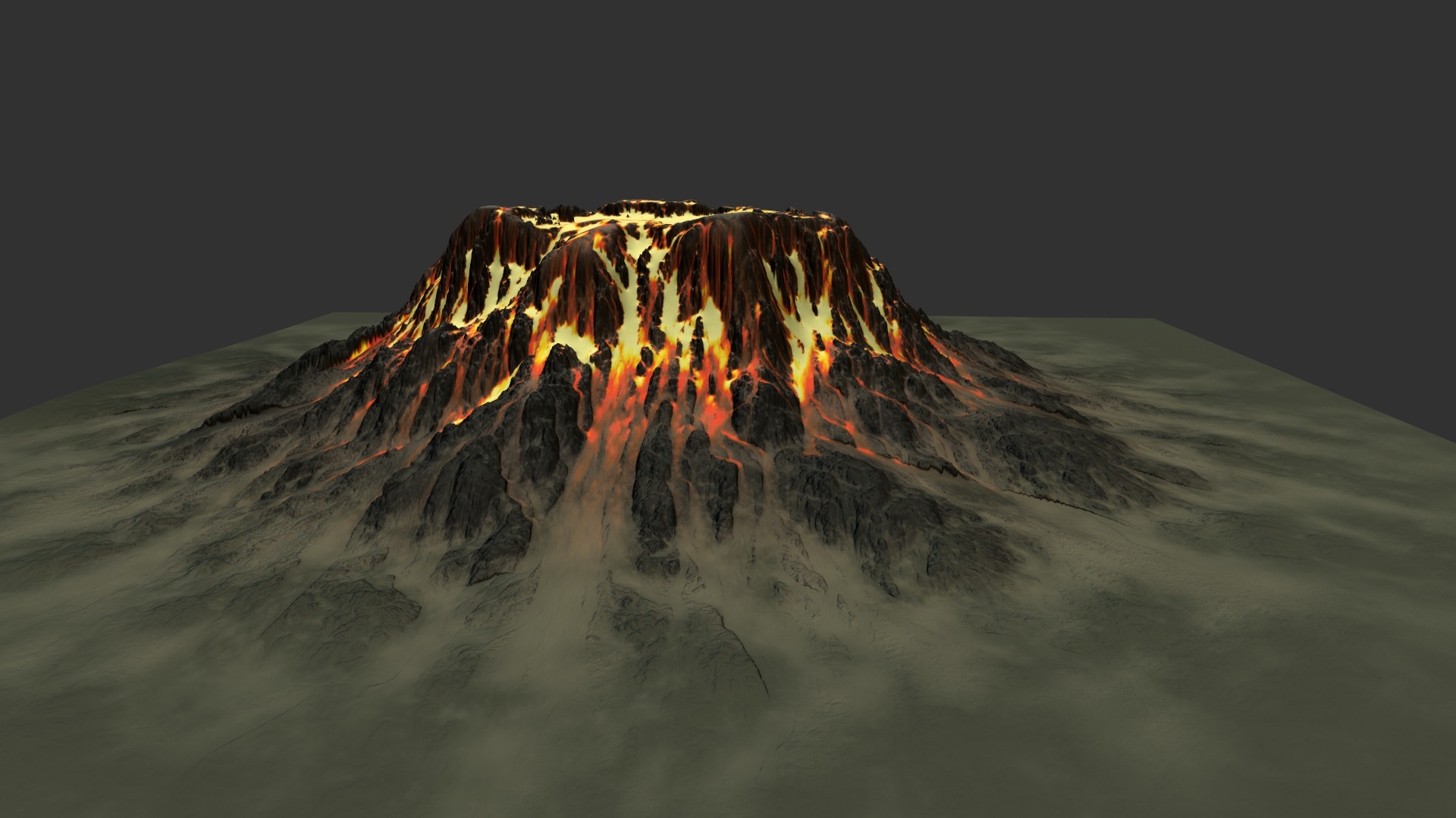 3d volcano