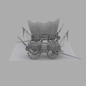 cartoon wagon cart 3d fbx