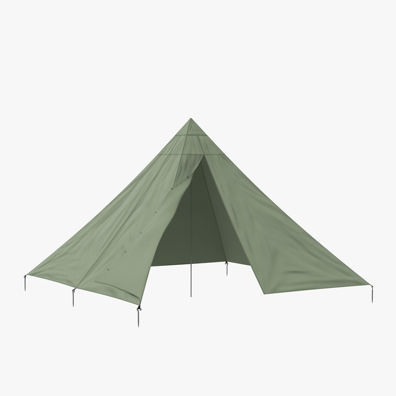 3d max floorless camping tent open