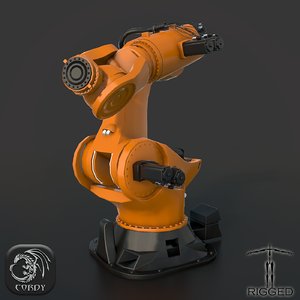 rigged industrial robot kuka 3d max