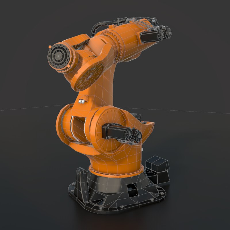 rigged industrial robot kuka 3d max