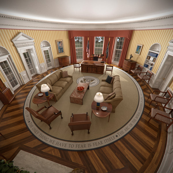 white house oval office architecture 3d max