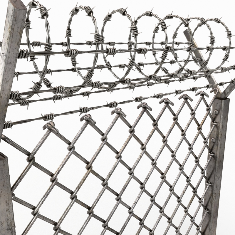 barbed wire fence 3d model