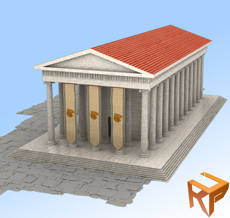 greek temples ancient 3d max