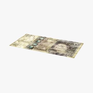 20 pound note 3d max