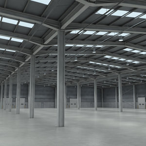 warehouse metal 3d obj