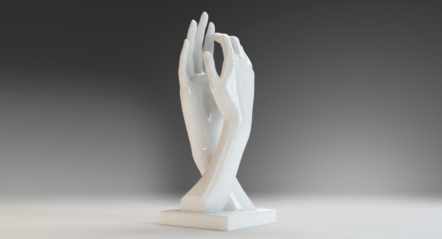 sculpture rodin hands 3d model