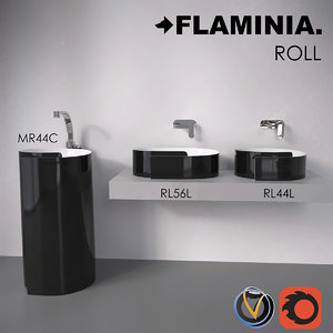 flaminia roll bathroom sink 3d max