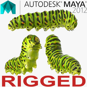 caterpillar rigged 3d model