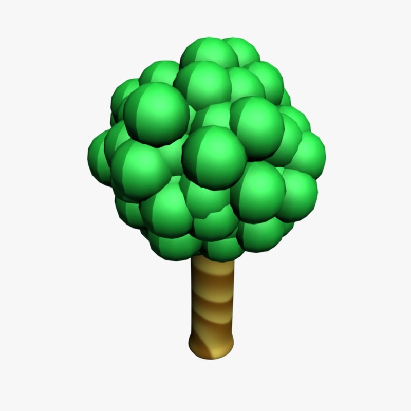 3d cartoon tree model