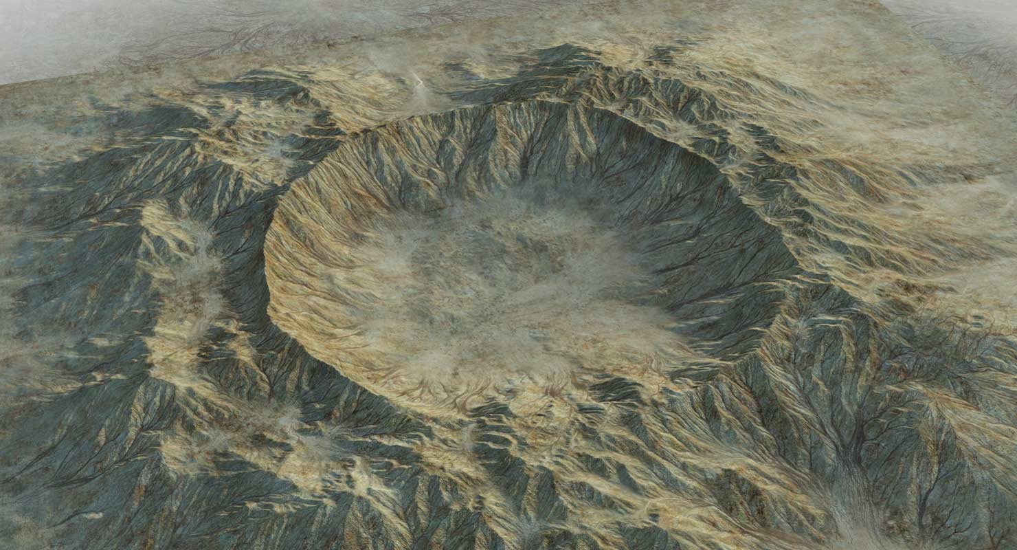 地形火山口景观253d模型