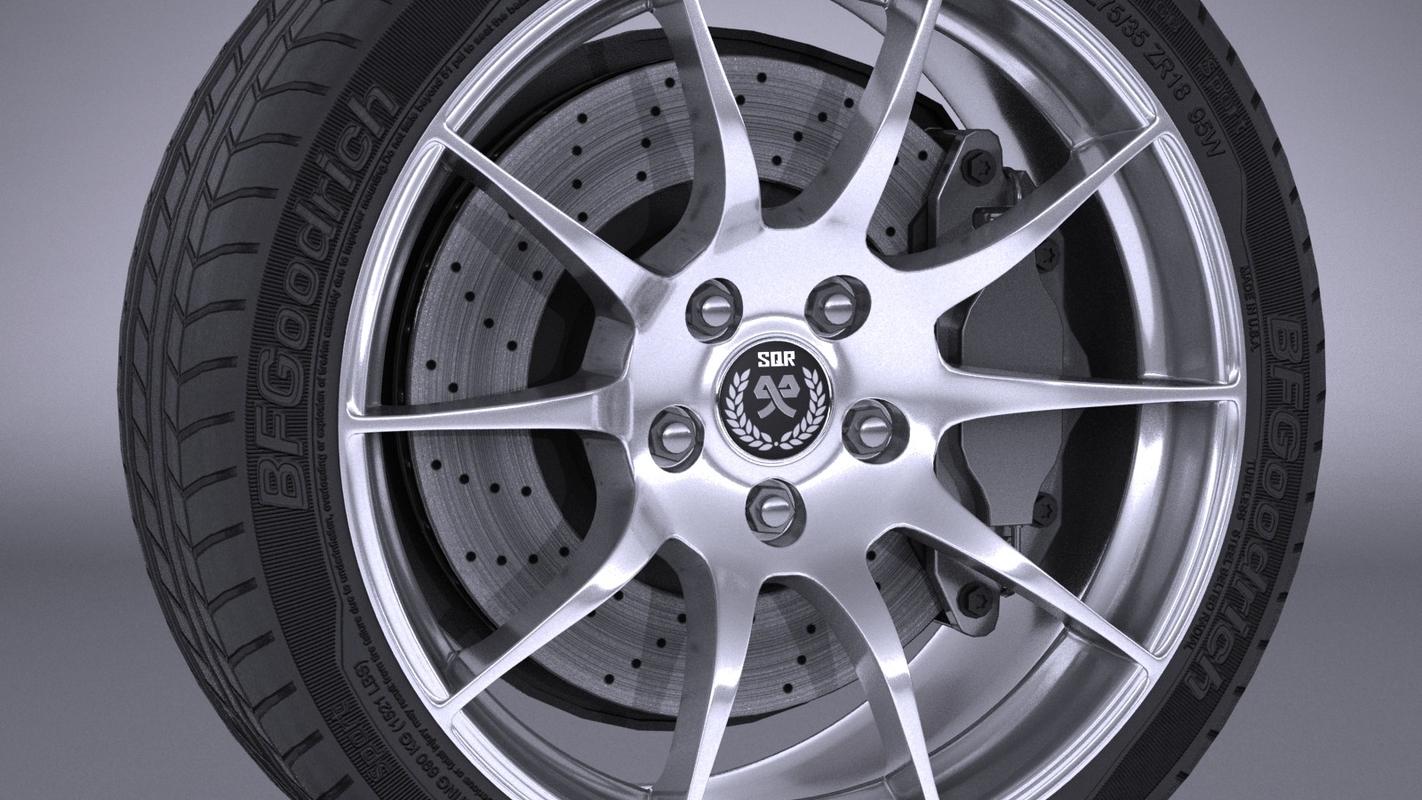 3d model random brake set tyre