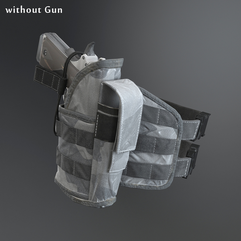 3d model holster gun