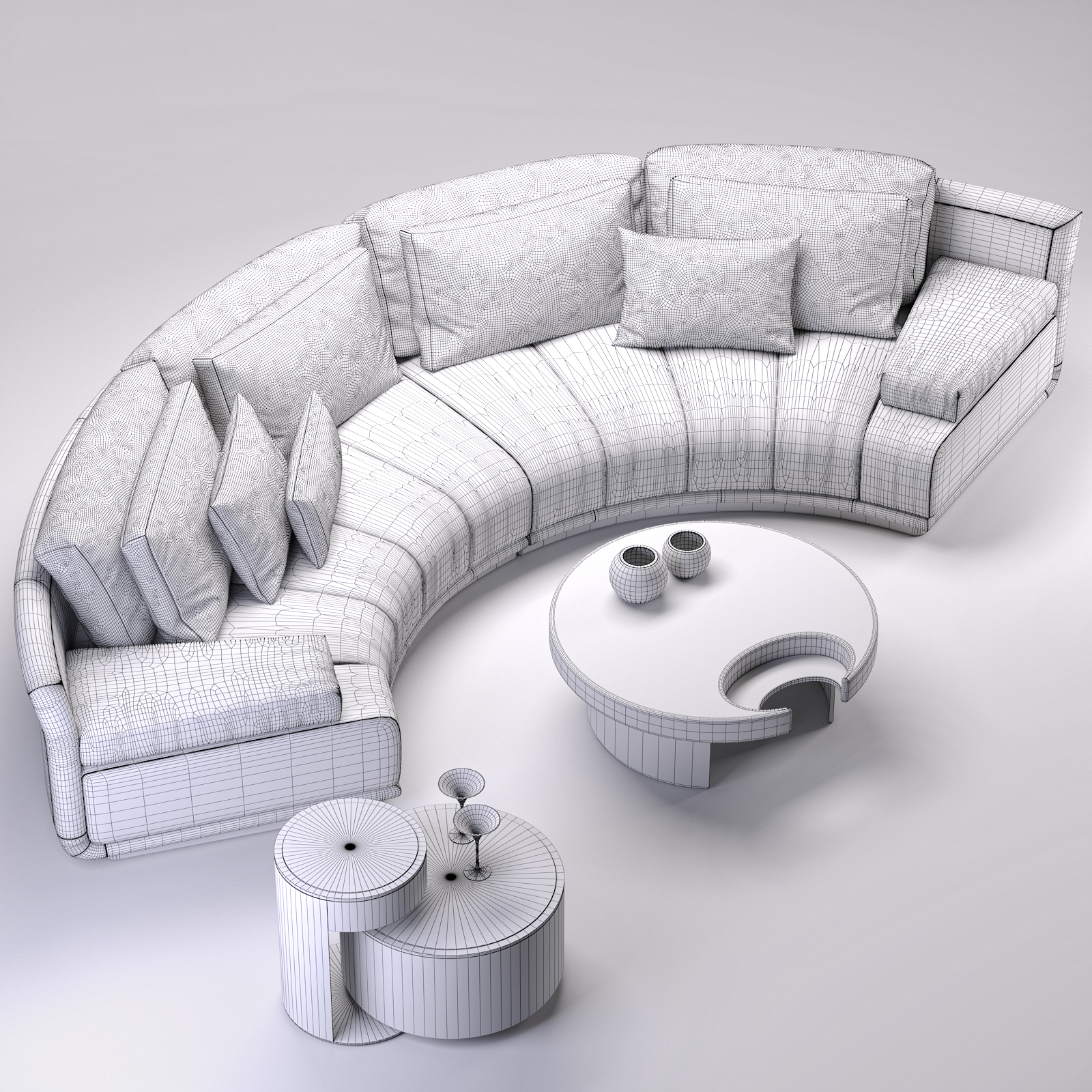 3d fendi artu sectional sofa