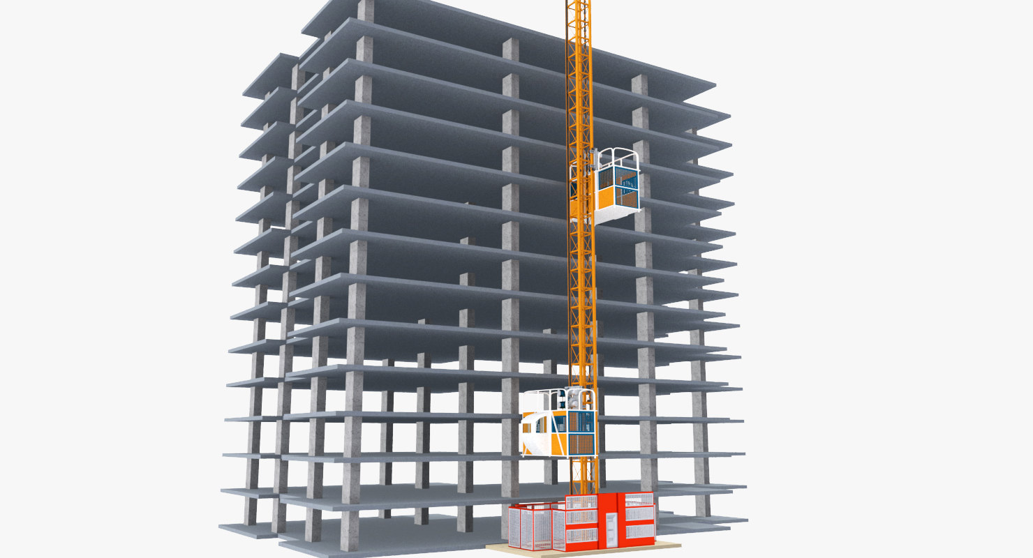 Construction Hoisting Elevator 3d Model