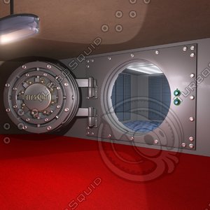 bank safe animatable parts 3d dxf