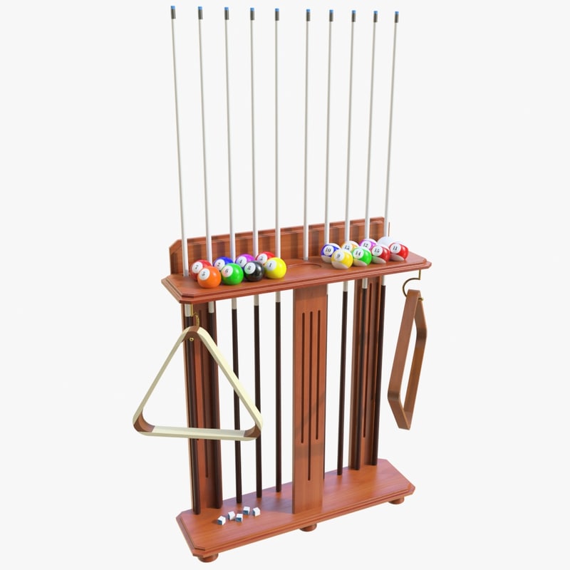 realistic billiards rack 01 3d model