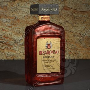 photorealistic disaronno italian liqueur 3d model