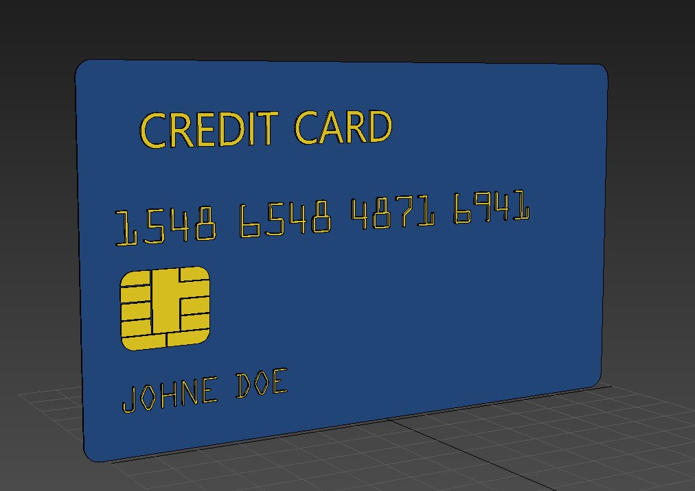 credit card 3d model