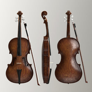3d model violin stradivari