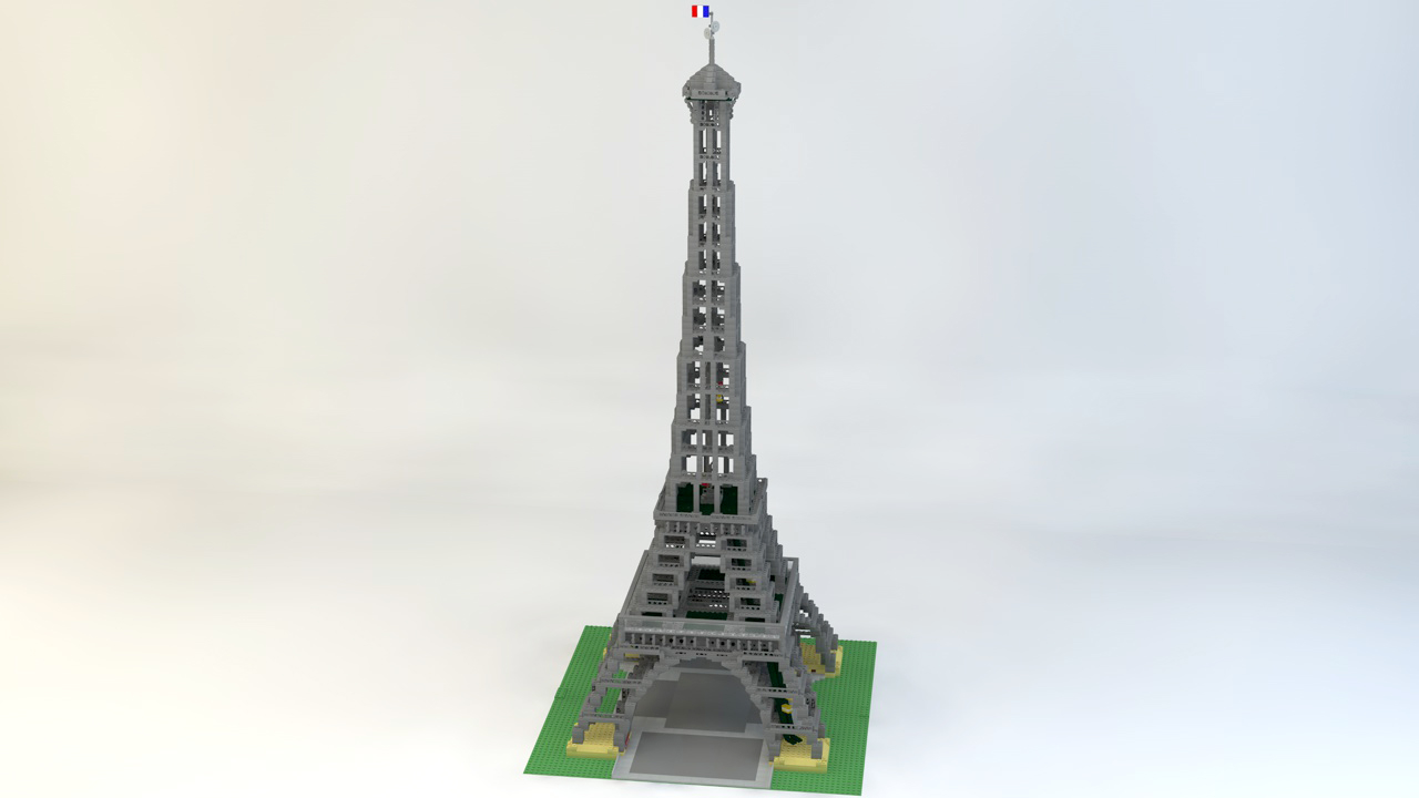 3d tour eiffel lego bricks