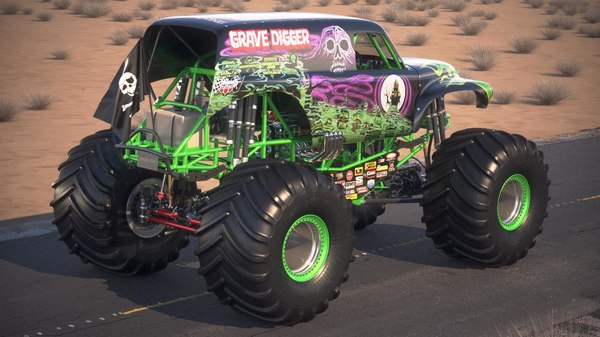 grave digger monster 3d model