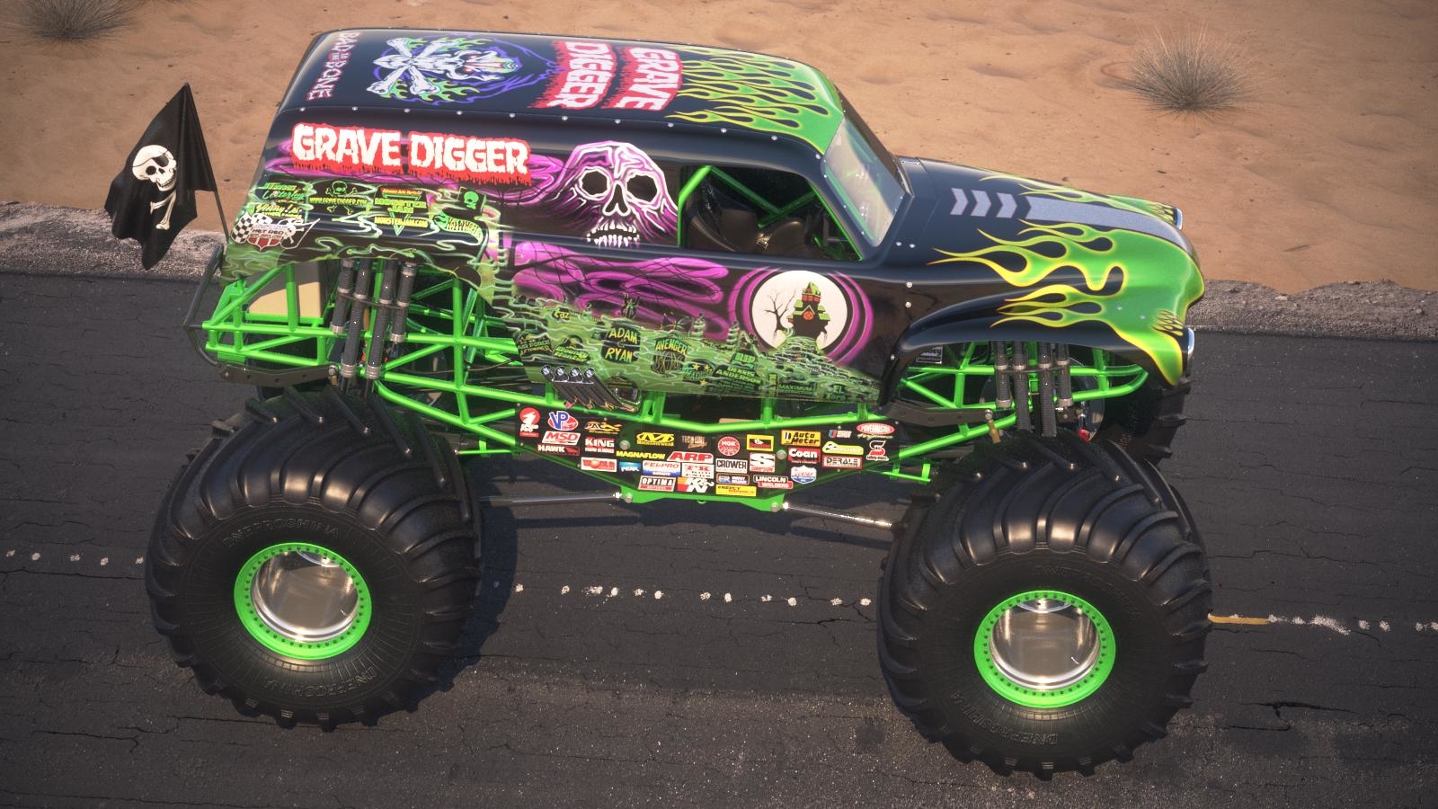 grave digger monster 3d model