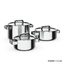 3d model of set steel cookware pots