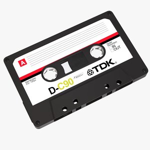 3d retro cassette tape