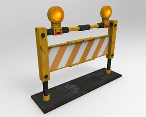 3d model trafic metal barrier