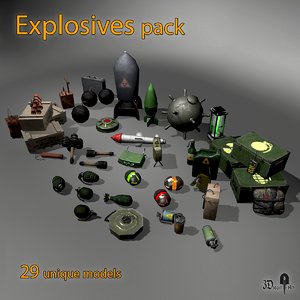 3d pack bombs explosives model