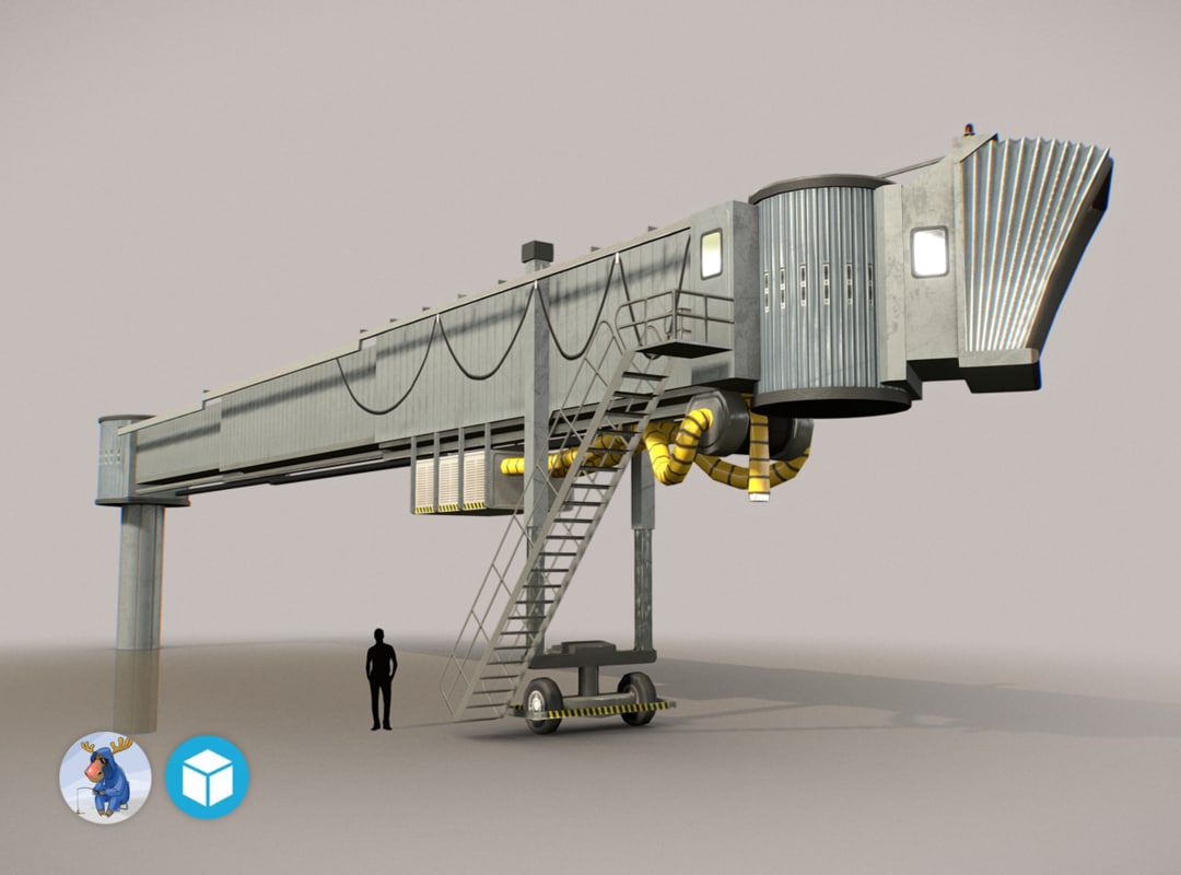 3d Model Low-poly Airbridge