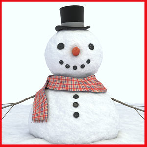 snowman snow man 3d model