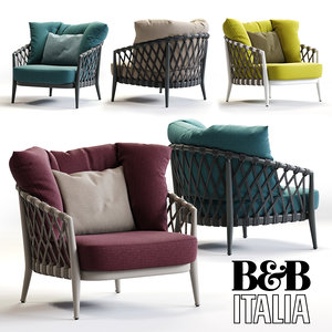 b italia erica armchair 3d max