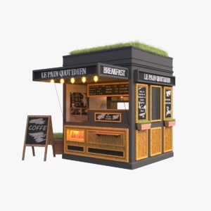 3d model coffee kiosk
