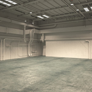 hangar scene 3d model