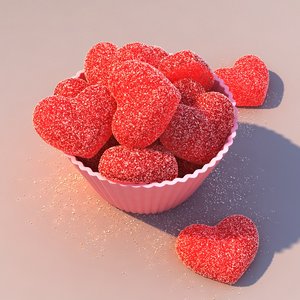 max realistic jelly candy hearts