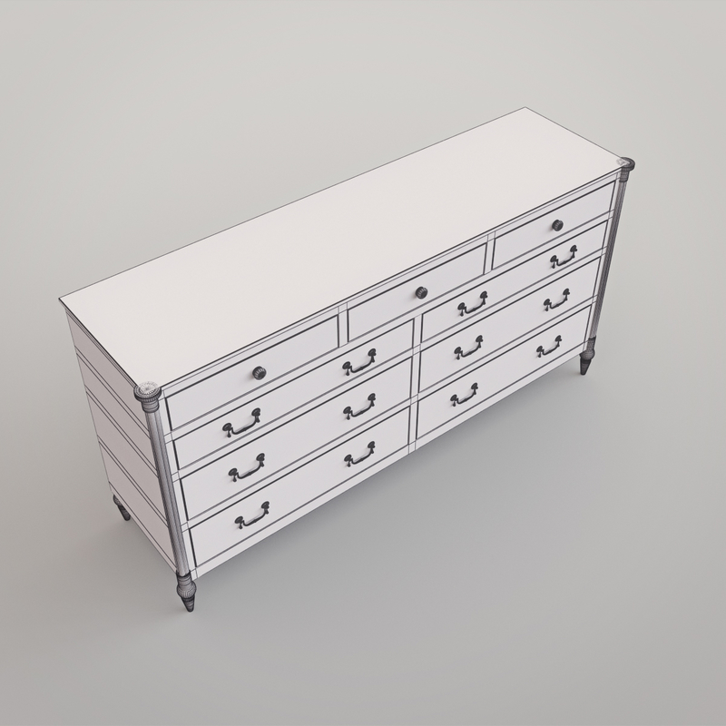 left blank drawer dresser 3d model