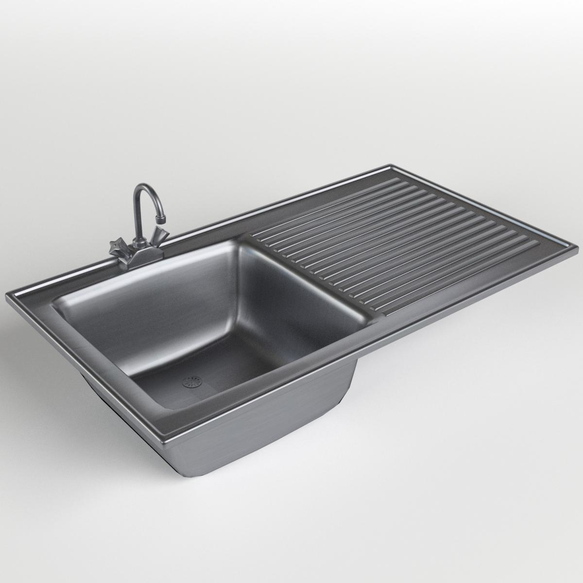 Kitchen Sink Drainboard 3d Model